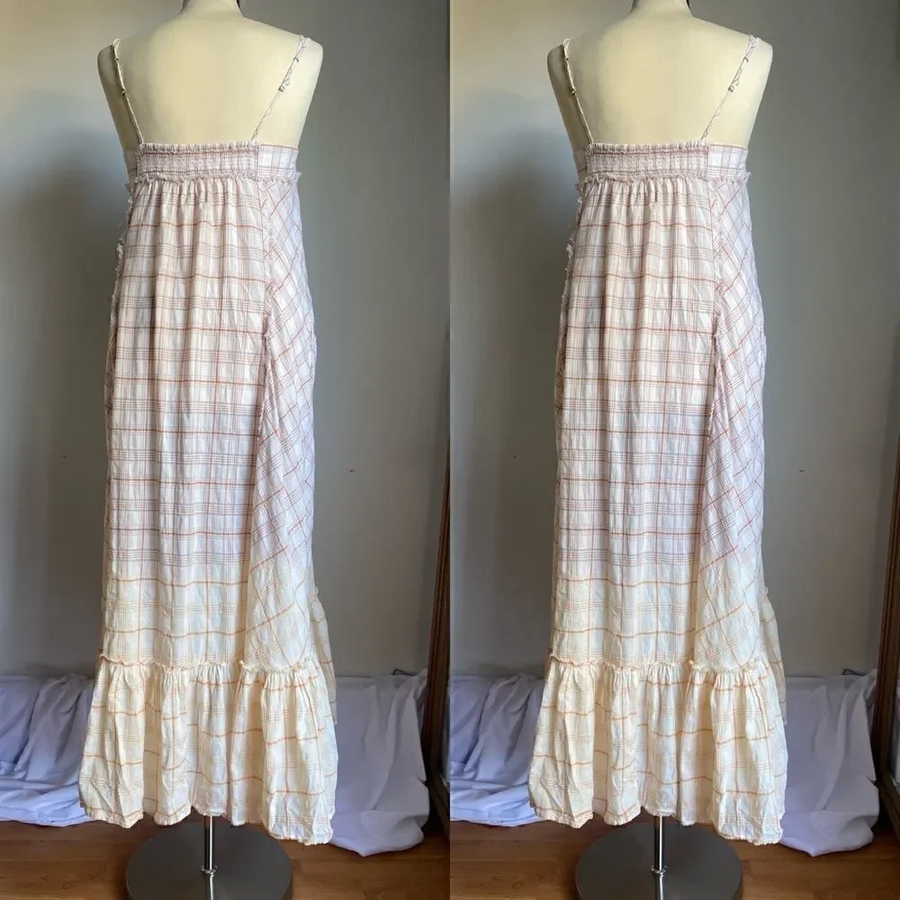 FREE PEOPLE Plaid City Maxi Top